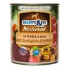 Happy&Fit Natural Dog konzerv vadhús, bárány burgonyával és sáfrányolajjal 800g