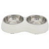 Trixie fém/melamin tál szett állvánnyal 2x0.4 l/ 14cm /32x6x17cm fehér