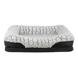 Ágy Lino négyzet, 90x65cm fekete/szürke