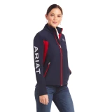 Ariat New Team női softshell kabát, sötétkék/piros, M