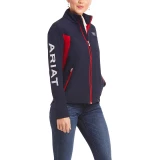 Ariat New Team női softshell kabát, sötétkék/piros, XL