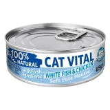 Cat Vital konzerv krémes pástétom fehér hallal és csirkével felnőtt macskáknak 85g