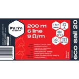 FARMSYSTEM ECO SAIL 20 villanypásztor szalag, fehér, 9  /m, 90kg, 200m, 20mm