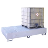 Fém kármentő két IBC konténerhez, horganyzott acél (230 x 150 x 40cm)