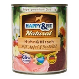 Happy&Fit Natural Dog konzerv csirke, szarvas almával és sáfrányolajjal 800g