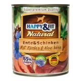 Happy&Fit Natural Dog konzerv kacsa, sonka sütőtökkel és aloe verával 800g