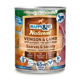 Happy&Fit Natural Dog Konzerv Szarvas&bárány sütőtökkel 800g