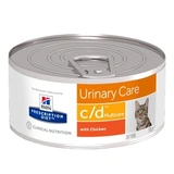 Hills Pescription Diet Feline C/D Minced Chicken 156 g - struvit és kalcium-oxalát húgykövessé