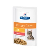 Hills Pescription Diet  Feline C/D Pouch Salmon 12x85g - struvit és kalcium-oxalát húgykövesség