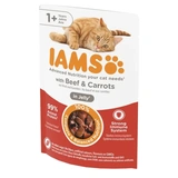 Iams Cat Delights Marhahús és répa falatok, zamatos aszpikban nedves macskatáp 85g