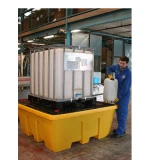 Jonesco műanyag kármentő IBC konténerhez, sárga, rakásolható (168 x 168 x 70 cm)