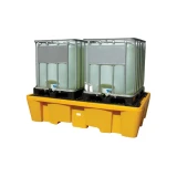 Jonesco műanyag kármentő két IBC konténerhez, ráccsal, sárga (245 x 145 x 57,5cm)