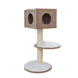 KERBL Dinari falra szerelhető macskafa 45x45x177cm, barna/fehér
