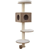 KERBL Dinari falra szerelhető macskafa 45x45x177cm, barna/fehér