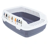 Macska WC Delio Peremmel, 38 × 20 × 50 cm Macskamintás, Szürke/Fehér