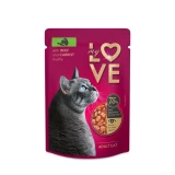 My Love teljes értékű, szaftos alutasak felnőtt macskáknak Marha sárgarépával -zselében 85g
