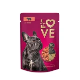 -My Love teljes értékű, szaftos alutasakos eledel felnőtt kutyáknak Marha 100g