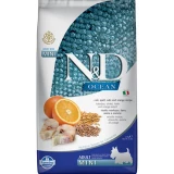 N&D Dog Ocean tőkehal, tönköly, zab&narancs adult mini 2,5kg