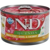 N & D Quinoa Dog konzerv fürj & kókusz adult mini 140g