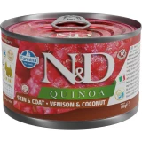 N & D Quinoa Dog konzerv szarvas & kókusz adult mini 140g