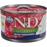 N & D Quinoa Dog konzerv Weight Management adult mini 140g