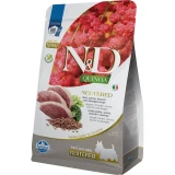 N&D Quinoa Dog Kacsa,brokkoli & spárga neutered adult mini 2,5kg
