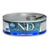 N&D Cat Ocean konzerv tőkehal & garnélarák sütőtökkel 70g