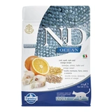 N&D Cat Ocean tőkehal, tönköly, zab & narancs adult 300g