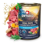 Ontario Dog Konzerv Borjúpástétom&Kurkuma 800g