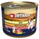 Ontario Dog Konzerv Marhahús&Cukkini,Pitypang,Lenmagolaj 200g