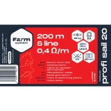 FARMSYSTEM PROFI SAIL 20 villanypásztor szalag, fehér, 0,4  /m, 90kg, 200m, 20mm