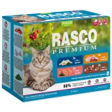 Rasco Premium Cat Alutasak Multipack Sterilized Lazac,Tőkehal,Kacsa,Pulyka 12x85g