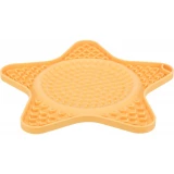 Trixie Lick´n´Snack Matt Szilikon tál, csillag alakú, csúszásmentes, 23.5cm, Sárga