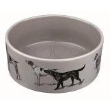 .Tál Kerámia Dog Motívummal 1,2l/20cm Világosszürke/Szürke