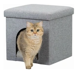 Trixie Bújó Macskának Rakodóhellyel, 38x40x38cm, Szürke