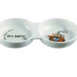 Trixie dupla kerámia tál egér mintával 0,15l/11cm fehér