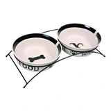 Trixie kerámia tál szett 2x2,6l/25cm fehér/fekete