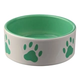 Trixie kerámia tál szett fém állvánnyal 2x0,6L/15cm olajzöld/szürke