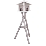 Trixie Kültéri madáretető Fából álló 46x35x46cm/1,35m, Szürke/Fehér