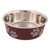 Trixie műanyaggal bevont tappancs mintás fém tál 0,3l/12cm