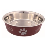 Trixie műanyaggal bevont tappancs mintás fém tál 0,8l/17cm