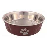 Trixie műanyaggal bevont tappancs mintás fém tál 1,5l/21cm