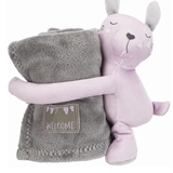 Trixie Pléd szett, Junior, Plüss Nyúllal, 75x50cm, Szürke/Világos lila