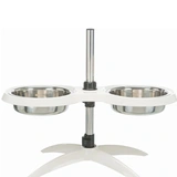 Trixie rozsdamentes acél tál szett melamine állvánnyal 2x2,4l/25cm fehér