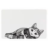 Trixie Tál alátét macska motívummal 44*28cm fehér/fekete