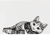 Trixie Tál alátét macska motívummal 44*28cm fehér/fekete