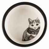 Trixie Tál kerámia macska motívummal 0,3l/12cm fehér/fekete