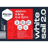 FARMSYSTEM WHITE SAIL 2.0 villanypásztor szalag, 400 m, 20mm, 0,4ohm/m, 80 kg, fehér