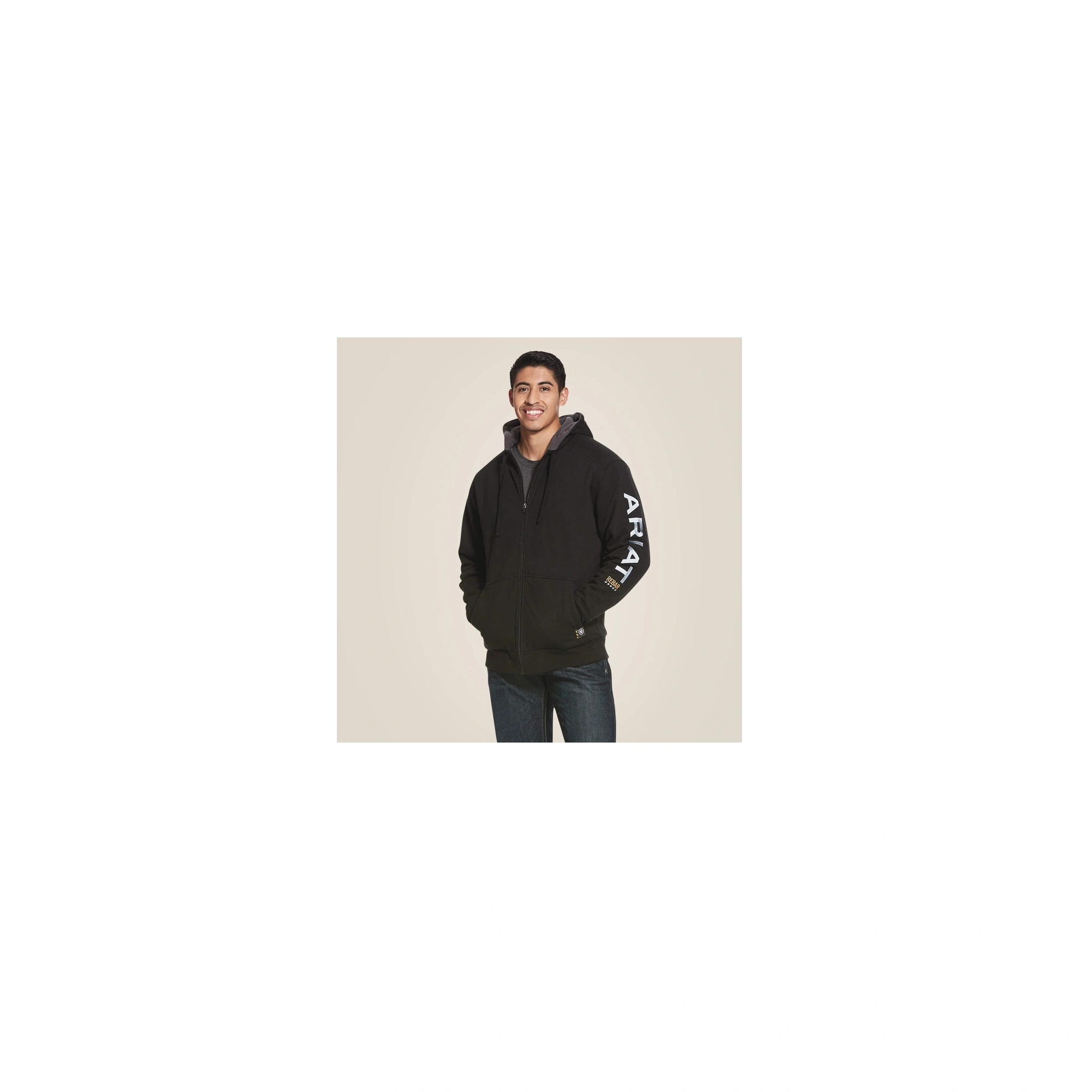 Ariat Kabát MNS Rebar All-Weather Full Zip Hoodie fekete XS
