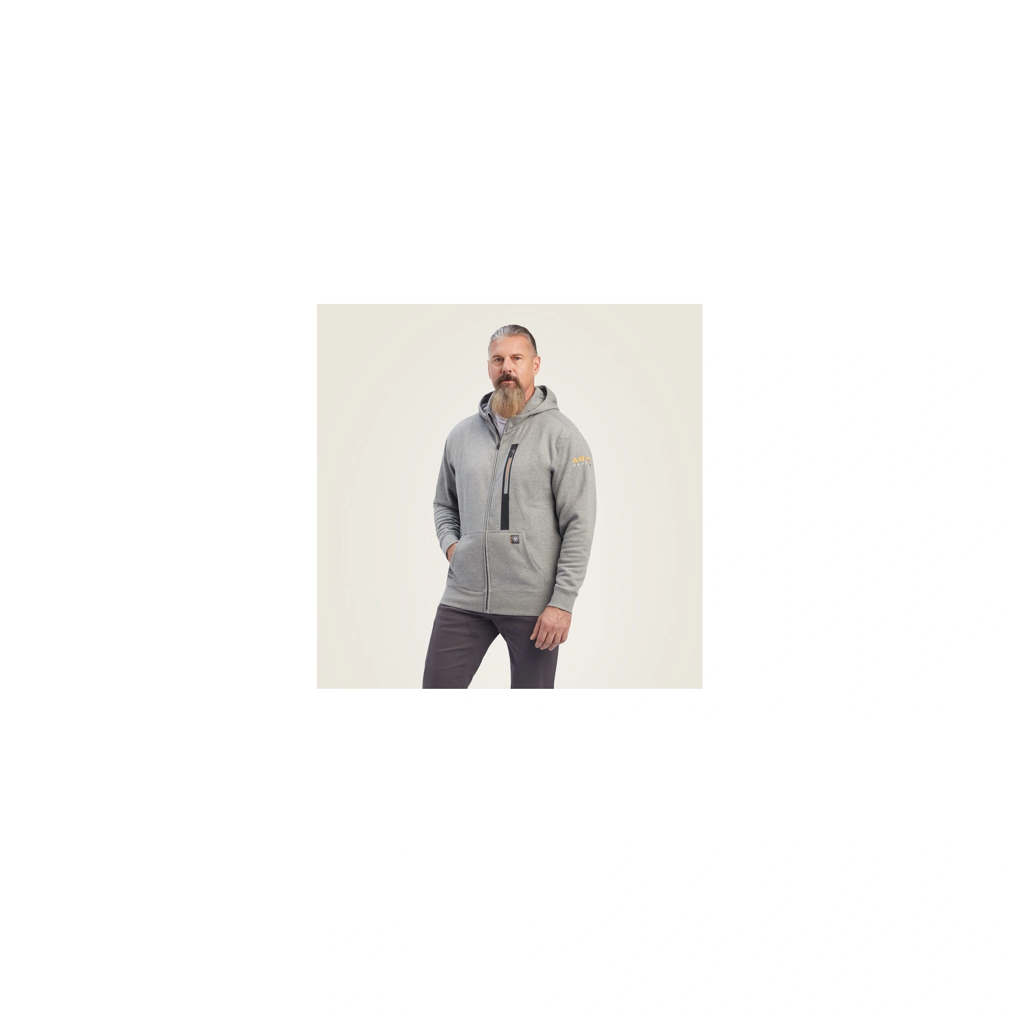 Ariat Kabát MNS Rebar Workmen Full Zip Hoodie szürke L